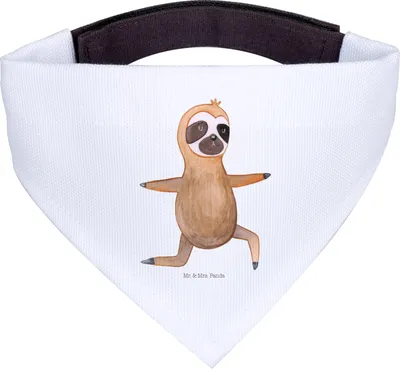 Produktbild von Mr. & Mrs. Panda Halstuch Für Hunde Faultier Yoga - Weiß - Geschenk, Dreieckstuch, Bandana, Tuch, Meditation, Namaste, Hund