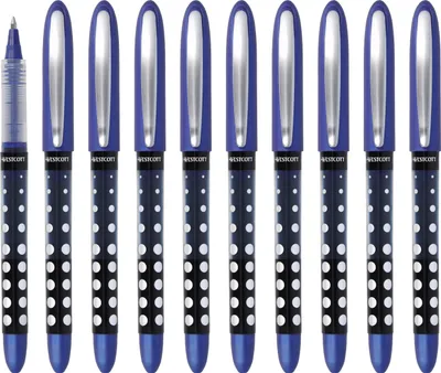 Produktbild von Tintenroller Rollerball 10 St. Stifte Tintenstift Schule Büro Uni Schreiben Blau
