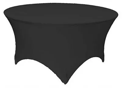 Produktbild von Schwarze Husse / schwarzes Tischtuch für runden Tisch Ø 180 cm