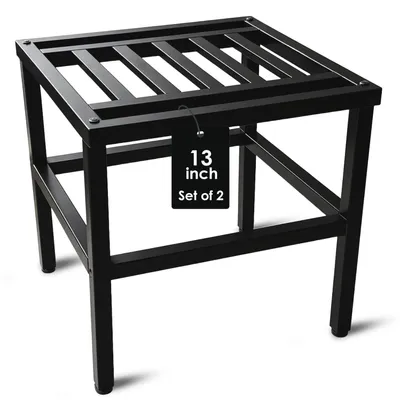 Image de Ensemble de 2 supports de plantes en métal noir 33 cm
