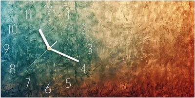 Produktbild von Wanduhr aus Glas mit Motiv Strukturierte Farbe- 60 x 30 cm - inkl. Aufhängesystem