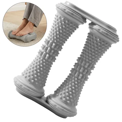 Produktbild von Fußmassage-Roller, tragbarer Doppel-Fußmassage-Roller aus Gummi, zur Linderung von Plantarfasziitis, Fußgewölbeschmerzen, Fersensporn und Muskelkater