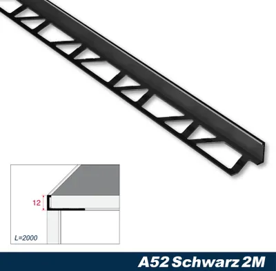 Produktbild von Effector Fliesenschiene aus eloxiertem Aluminium - Fliesenkanten Schutz - (Winkelprofil schwarz) Innenleisten Schutz abdecken Ausgleichsschiene modern