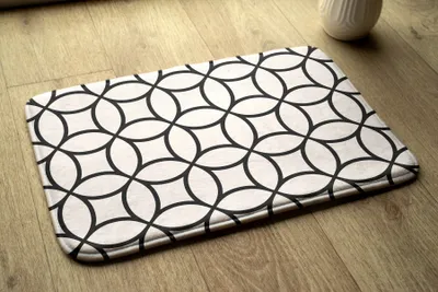Produktbild von Badteppich Saugfähige - Badezimmer Teppich - Rutschfester Badvorleger Badematte - 75x45 cm - Geometrisches Muster