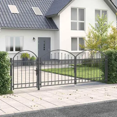Obrázok produktu pre Záhradná brána s oblúkovým vrchom Assen Sivá 4 x 1,25 m Oceľ