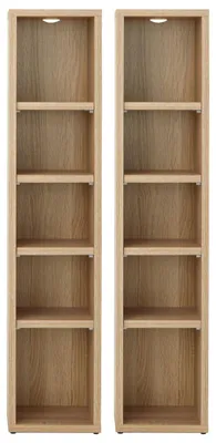 Produktbild von CD DVD Blueray Regal CHART in Sonoma Eiche – Zweiteiliges Medienregal, Aufbewahrung, CD-Ständer mit 10 Fächern für bis zu 160 CDs, 20x187 cm (B x H)
