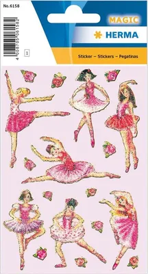 Produktbild von HERMA Magic Sticker Ballerinas 6158 rosa selbstklebend 9x16,3 cm