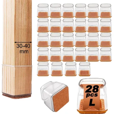 Obrázek produktu pro Čtvercové krytky na nohy židlí s filcem – ochrana podlah