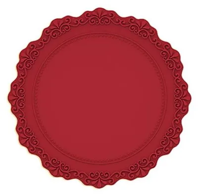 2 Silikon-Platzsets rund 16,5 cm rot rutschfest abwaschbar