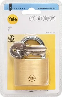 Image de YALE YKDY50 Cadenas avec verrou cylindrique en laiton, blister