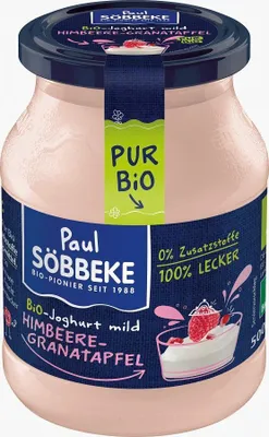 Produktbild von CREME HIMBEER-GRANATAPFEL-JOGURT (3,8 % FETT IN DER MILCH)  500 g (GLAS) - SOBBEKE