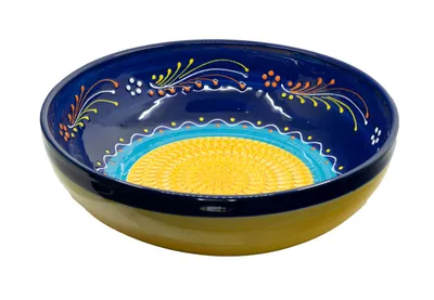 Produktbild von Kaladia Keramikschüsseln Groß Blau/Blau/Orange - ideal um allerlei Zutaten direkt in der Schüssel zu reiben für perfekte Geschmacksmischungen