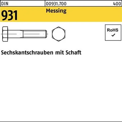 Produktbild von Reyher  Sechskantschrauben DIN 931 Messing M 8 x 50 Ms (100 Stück)