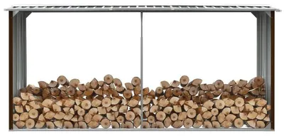 Immagine prodotto di Porta legna da ardere - Supporto per legna da camino - Struttura in metallo robusta - Design aperto - Marrone