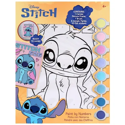 Produktbild von DISNEY Stitch Malen nach Zahlen auf Leinwand, Kreativset für Mädchen, Mal-Set