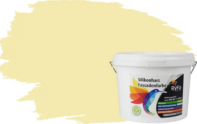 Produktbild von RyFo Colors Silikonharz Fassadenfarbe Lotuseffekt Trend Sorbetgelb 3l - bunte Fassadenfarbe, weitere Gelb Farbtöne und Größen erhältlich, Deckkraft Klasse 1