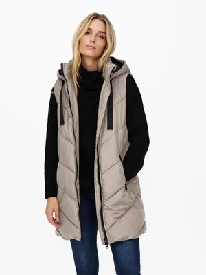 Image de JDY Femme Gilet d'hiver matelassé SKYLAR Veste d'hiver longue sans manches | M