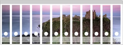 Produktbild von Wallario Ordnerrücken Sticker, selbstklebend für breite Ordner, 12 Stück, Motiv Schloss am Meer
