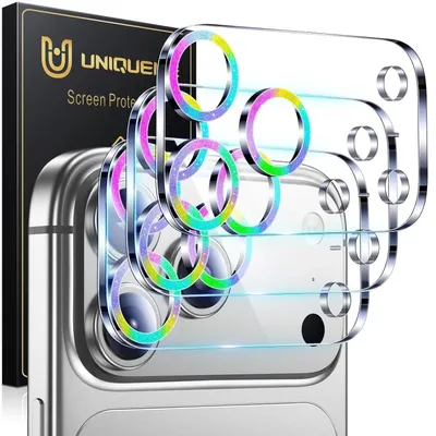 Image de Protection d'écran pour iPhone 17 Pro [3 pièces], résistante aux rayures, dureté 9H, ultra-transparente, effet arc-en-ciel