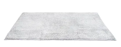 Produktbild von Chenille Badematte rutschhemmend - 70x120cm Hellgrau für Fußbodenheizung geeignet