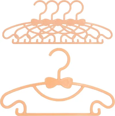 Produktbild von Intirilife 5x Kleiderbügel für Kinder aus Kunststoff in Orange - 28.7 x 17 x 0.3 cm - Kinderkleiderbügel für Kleidung von Babys Kleinkinder
