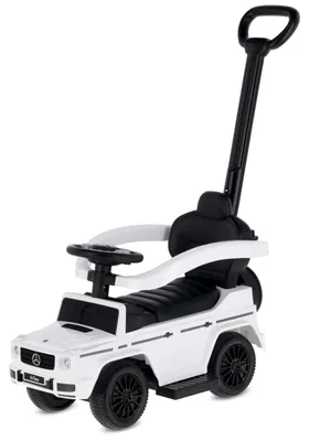 Produktbild von Rutschauto Mercedes G-Klasse 3-in-1 Rutscher mit Schubstange & Gummireifen Kinderfahrzeug Schiebeauto Weiß Sun Baby