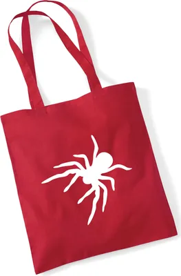 Produktbild von Huuraa Jutebeutel Spinne Silhouette 10 Liter Classic Red Baumwolle Tasche Geschenkidee