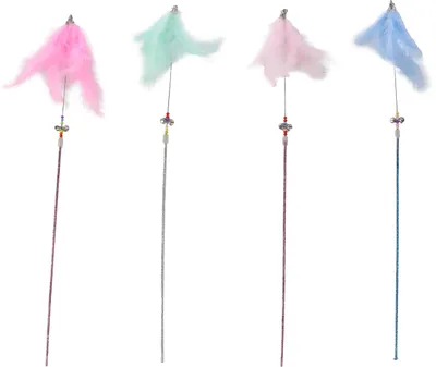 Zdjęcie produktu dla Zabawka dla kota Flamingo – wędka z zabawką Doedels, 53 cm – wielokolorowa – bez barwników