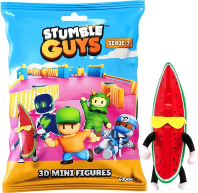 Produktbild von Stumble Guys 3D Sammelfiguren Serie 3 - Chrome Crystal - Figur 3. Watermelon Guy