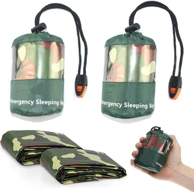 Produktbild von 2er-Pack Notfall-Schlafsack, wasserdicht, leicht, Überlebensdecke,  für Camping, Wandern, Outdoor