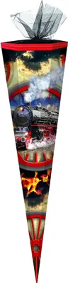 Produktbild von Schultüte / Zuckertüte / 85cm / eckig / "Dampflokomotive"
