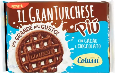Produktbild von Colussi Granturchese Più Biscotti Con Cacao e Cioccolato mit Kakao und Schokolade Kekse cookie Kleingebäck 300g