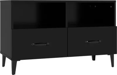 Produktbild von vidaXL TV-Schrank Schwarz 80x36x50 cm Holzwerkstoff