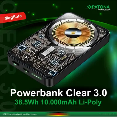 Immagine prodotto di PATONA Powerbank Clear 3.0 PD20W 10Ah 38,5Wh Li-Poly