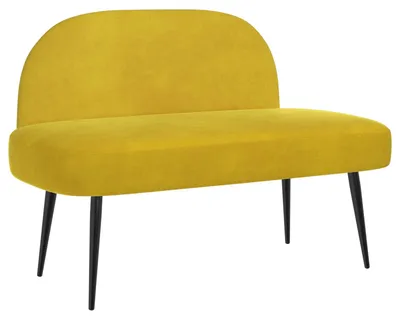 Image de Banc rembourré avec dossier Jaune 110 x 60 x 76 cm Velours