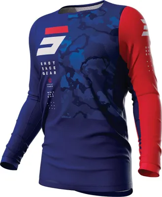 Produktbild von Shot Contact Camo 2.0 Motocross Jersey, blau/rot, S