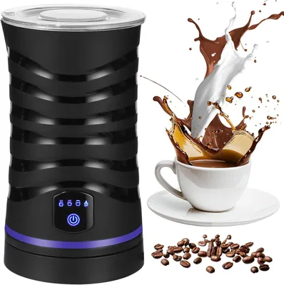 Produktbild von Elektrischer Milchaufschäumer 4-in-1, 430 ml, heißer und kalter Milchschaum, Edelstahl 304, Antihaftbeschichtung, leise, für Cappuccino und Latte