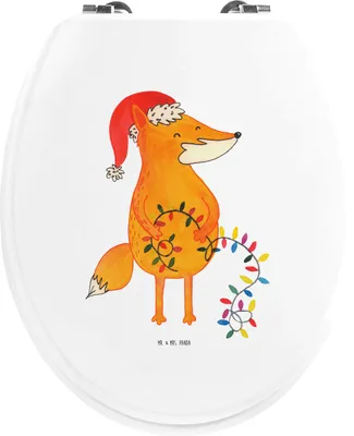 Produktbild von Mr. & Mrs. Panda WC Brille Fuchs Weihnachten - Weiß - Geschenk, Nikolaus, Toilettenbrille, Toilettendeckel, Weihnachtsmann, Winter, Sitz, klo deckel, Füchse, Heiligabend
