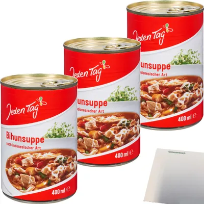 Produktbild von Jeden Tag Bihunsuppe 3er Pack (3x400ml Dose) + usy Block