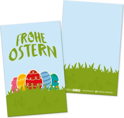 Produktbild von itenga 24 x Geschenkekarten Frohe Ostern Ostereier bunt in Visitenkartengröße