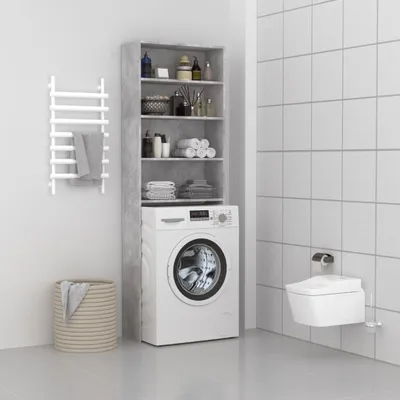 Produktbild von "2026 Promotion" Waschmaschinenschrank Betongrau 64x24x190 cm - Badezimmerschränke CC27305