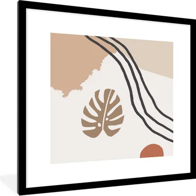 Produktbild von MuchoWow® Gerahmtes Poster Sommer - Abstrakt - Blatt 40x40 cm - Poster mit Schwarzem Bilderrahmen Wandposter Rahmen Foto Bilder - Poster - Plakat im Rahmen