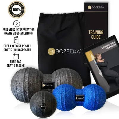 Immagine prodotto di [DUOBALL PER FASCIE 12 CM, DUOBALL 8 CM E PALLA DA MASSAGGIO PER FASCIE 8 CM] Set Duoball per fasce, set di palle da massaggio per fasce Duoball, incl. video guida GRATUITA,