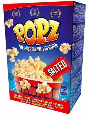 Produktbild von POPZ Mikrowellen-Popcorn Salted 3x90g
