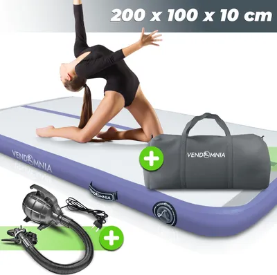 Produktbild von AIR Tracking TRACK Matte - aufblasbar, Tumbling 10/20 cm hoch, mit elektrischer Pumpe, Farbwahl, Größenwahl Farbe: Herablue Maße: 200x100x10cm