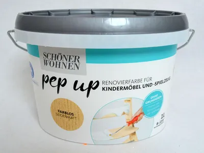 Produktbild von Schöner Wohnen Pep Up Renovierfarbe für Kindermöbel Seidenmatt farblos 1,0 Ltr.