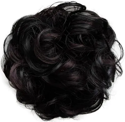Produktbild von Haarstück Haarwokkel Aufgestecktes Brautfrisur Voluminös Gekräuselt Dutt Schwarz Dunkelrot Mix G35A