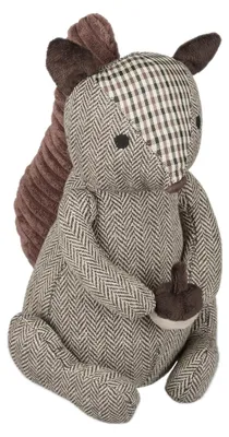 Image de Relaxdays - Butoir de porte écureuil, en tissu, rempli de sable, pour le sol, d'intérieur, lourd, butoir de porte décoratif en forme d'animal, dimensions : 26 x 17 x 22 cm, marron