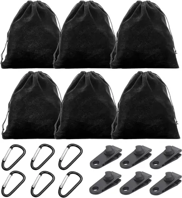Produktbild von Gewichtstas Set 6-teilig, verzwert, mit Karabinerhaken, für Outdoor, Garten, Camping