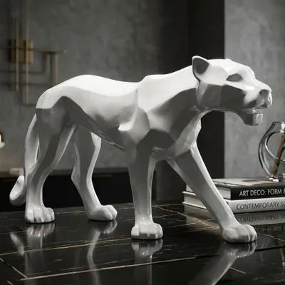 Immagine prodotto di Mauro Ferretti scultura pantera bianca 70x18x32,5 cm
